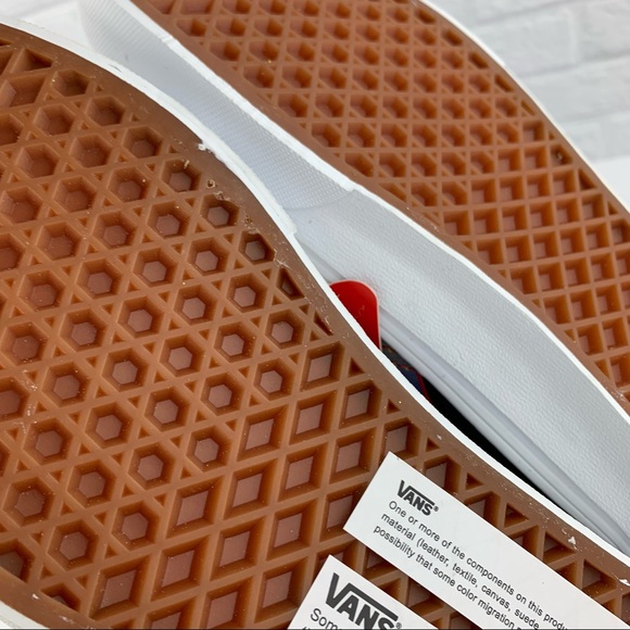 NEW! Vans Old Skool Racer Blk/Red Blue Flame Leather Shoes - Picture 14 of 16